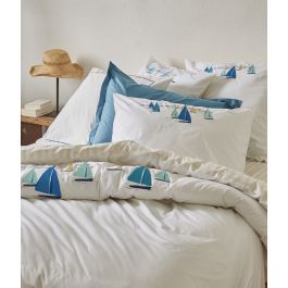 Housse de couette brodée Dallas Nacre - PERLE DE COTON - My Home Passion Housse de couette brodée Dallas Nacre - PERLE DE COTON - My Home Passion