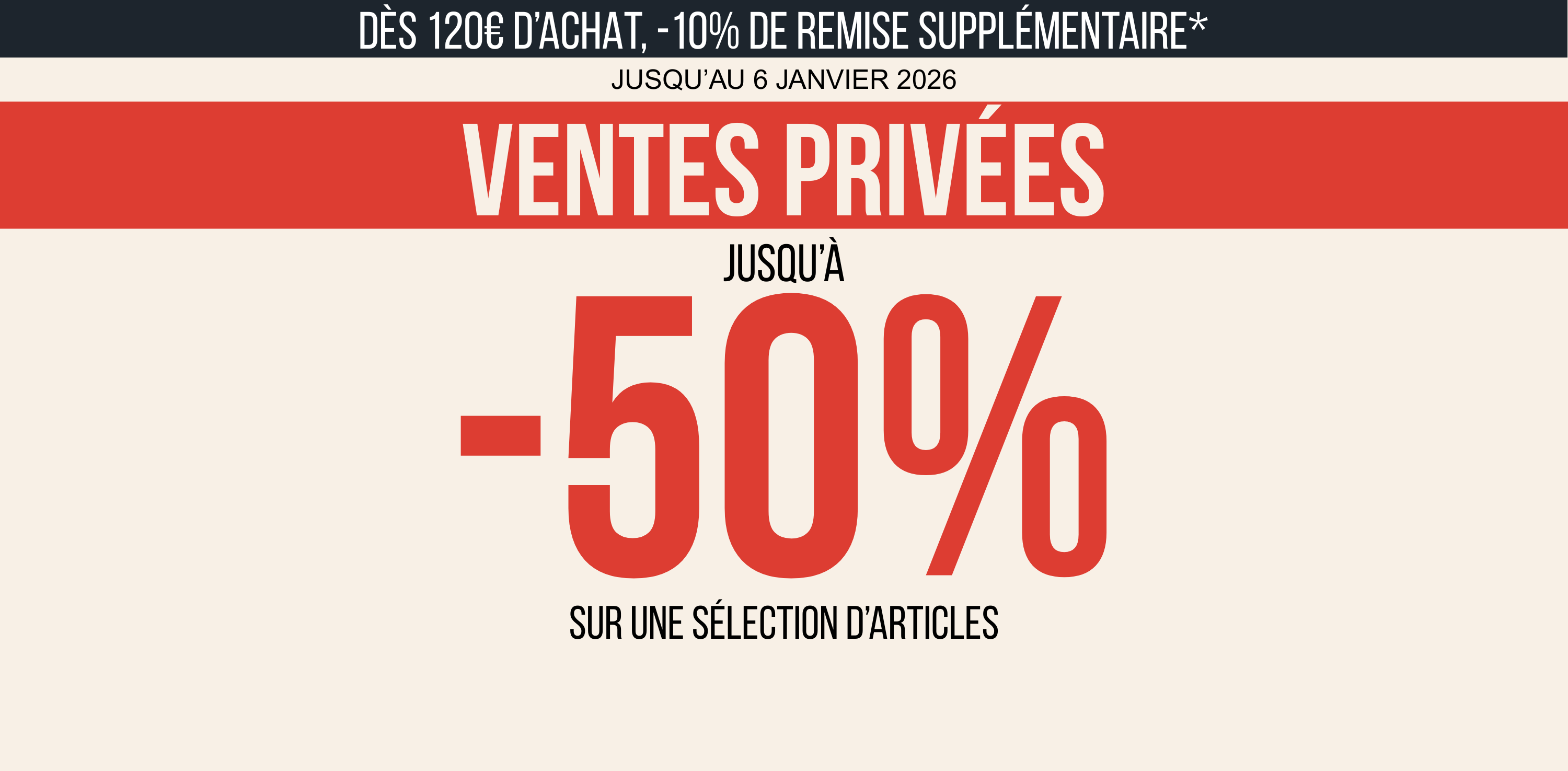 Ventes privées jusqu'à -50%
