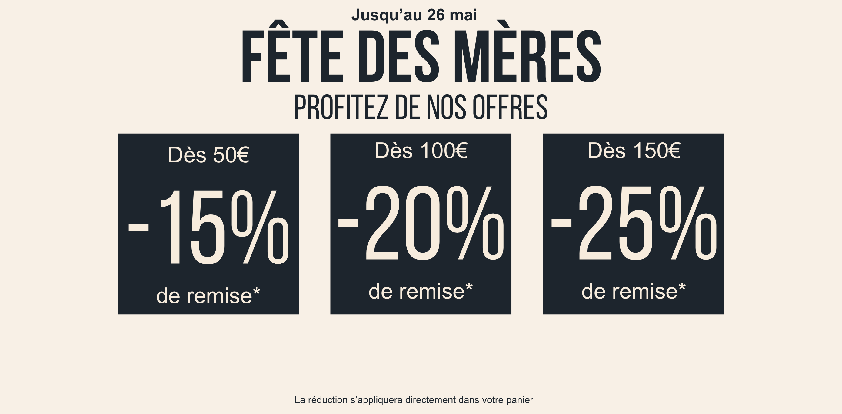 Fête des mères jusqu'à 25% 